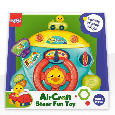 WOOPIE BABY Interaktywna Kierownica Samolot Pojazd na Łózeczko Wózek Efekty 18m+