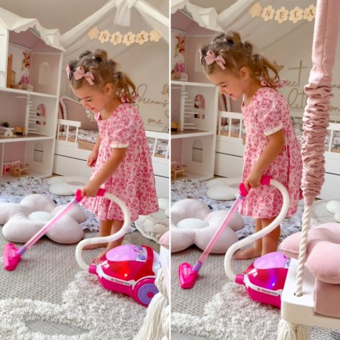 WOOPIE Odkurzacz dla Dzieci z Funkcją Wciągania Różowy