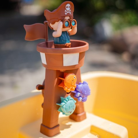 WOOPIE Stolik Wodny 2w1 Piaskownica Statek Piracki XL z Maszyna do Robienia Baniek Mydlanych