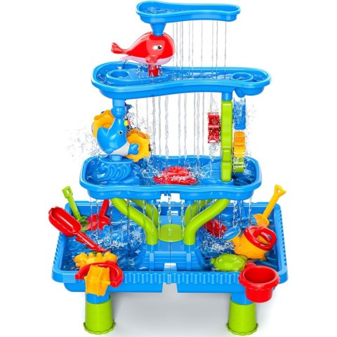 WOOPIE Stolik Wodny 4w1 Piaskownica Wodospad XL 4-Poziomowy Delfin