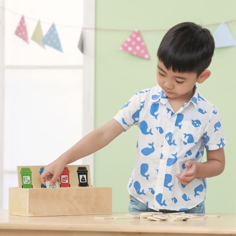 VIGA Układanka Gra edukacyjna drewniana do nauki sortowania śmieci