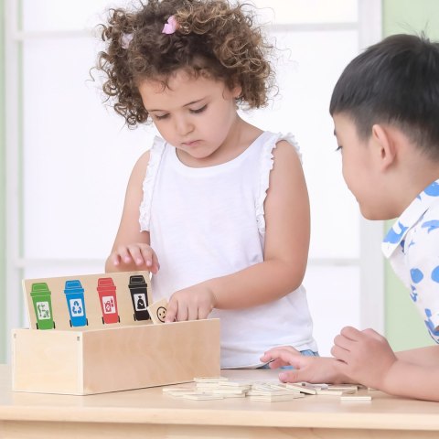 VIGA Układanka Gra edukacyjna drewniana do nauki sortowania śmieci