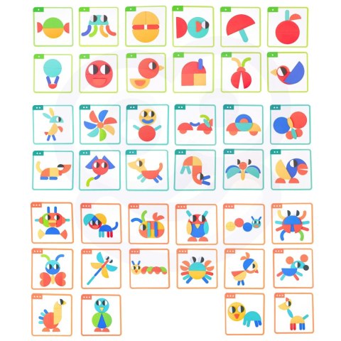Drewniana Układanka Montessori 40 Wzorów do Odtworzenia 55 el. Certyfikat FSC