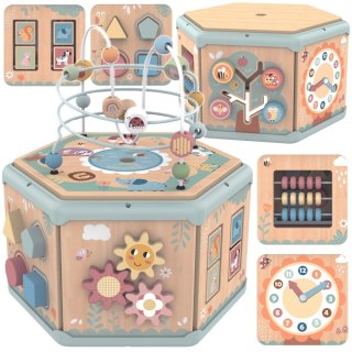 TOOKY TOY Interaktywny Drewniany Sześciokąt Montessori Otwierane Pudełko