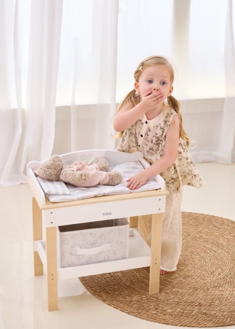 VIGA Drewniany Przewijak 2w1 Wanienka dla Lalek