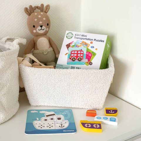 WOOPIE GREEN Układanka Drewniana Klocki Pojazdy Montessori