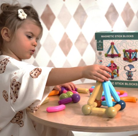 WOOPIE Magnetyczne Klocki Konstrukcyjne Edukacyjne Duże Grube 38 el.