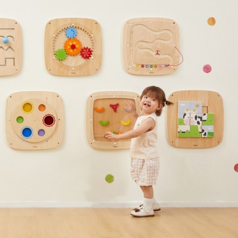 VIGA Drewniana Tablica Manipulacyjna Sensoryczna Układanka Obrazkowa