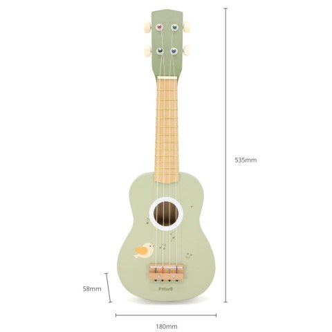 Viga Drewniane Ukulele Gitara Dla Dzieci Zielone Z Nutami