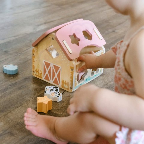 WOOPIE GREEN Drewniana Farma Sorter Kształtów i Kolorów 13 el.