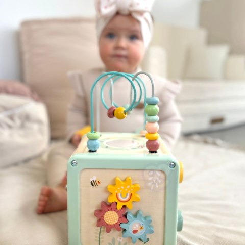 Drewniana Kostka Aktywności Multifunkcyjna Edukacyjna Sorter