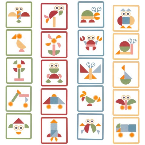 Drewniana Przybijanka z Młotkiem Układanka 20 wzorów 82 el.