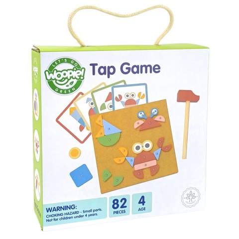 Drewniana Przybijanka z Młotkiem Układanka 20 wzorów 82 el.