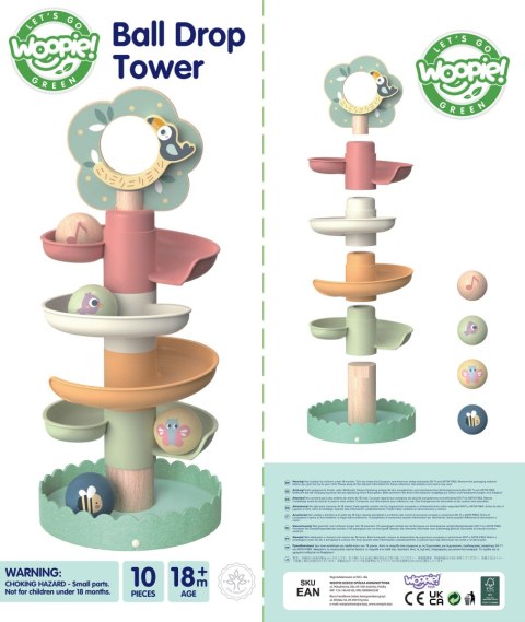 Drewniany Kulodrom Tor Kulkowy Sensoryczny Edukacyjny 6 el.