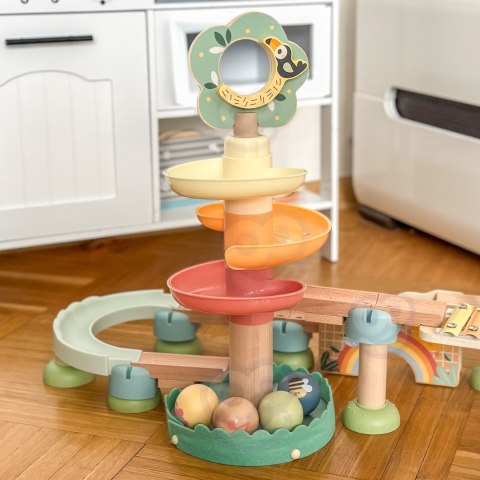 WOOPIE GREEN Drewniany Tor Kulkowy z Efektami Dźwiękowymi Cymbałki FSC