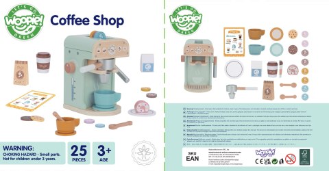 WOOPIE GREEN Drewniany Ekspres do Kawy Cukiernia Barista 25 el.