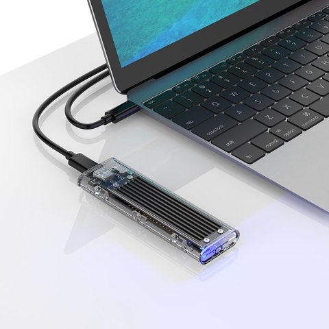 Kieszeń obudowa na dysk TCM2-C3 M.2 NVME na USB-C 10Gb/s - czarno-przezroczysta