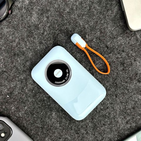 Powerbank K21 Mini 10000mAh 22.5W USB-A / USB-C - niebieski