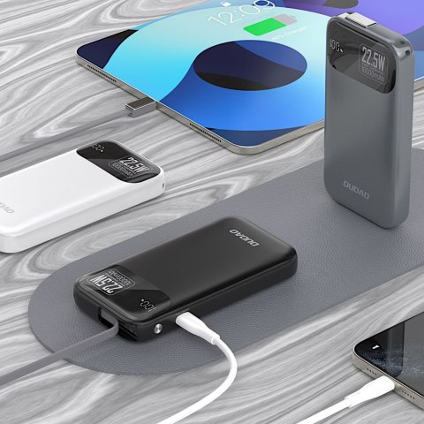 Powerbank K31 10000 mAh 22.5W PD z wbudowanym kablem - szary