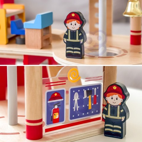 VIGA Drewniany Garaż Remiza Straży Pożarnej Zestaw 14 el