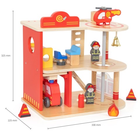 VIGA Drewniany Garaż Remiza Straży Pożarnej Zestaw 14 el