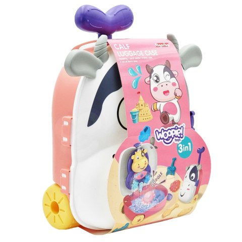 WOOPIE Zestaw do Piasku 3w1 Walizka Krówka Stolik Wodny