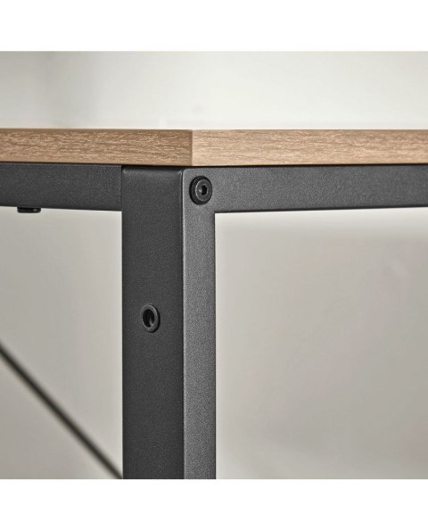 BIURKO KOMPUTEROWE REGAŁ Z PÓŁKAMI REGULOWANE NÓŻKI DĄB SONOMA