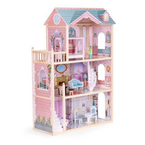 DOMEK DLA LALEK DUŻY DREWNIANY 3 PIĘTRA 11 MEBELKÓW ECOTOYS