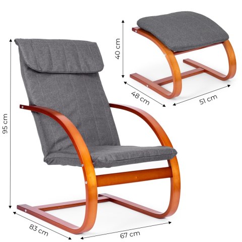 FOTEL FIŃSKI BUJANY Z PODNÓŻKIEM FINKA LEŻANKA DO SALONU MODERNHOME