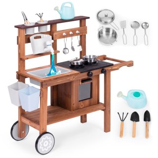 KUCHNIA BŁOTNA OUTDOOR DLA DZIECI Z AKCESORIAMI DREWNO JODŁOWE ECOTOYS