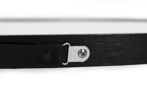 OKRĄGŁE LUSTRO ŚCIENNE 60 CM WISZĄCE NA PASKU NOWOCZESNE CZARNA RAMA MODERNHOME