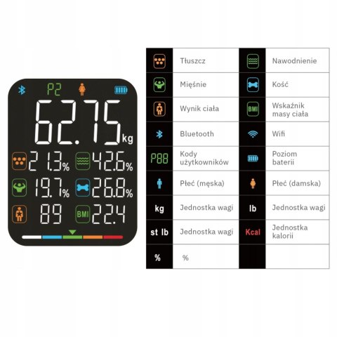 WAGA ŁAZIENKOWA ANALITYCZNA 15 PARAMETRÓW APPLE HEALTH GOOGLE FIT SCALA WEBBER
