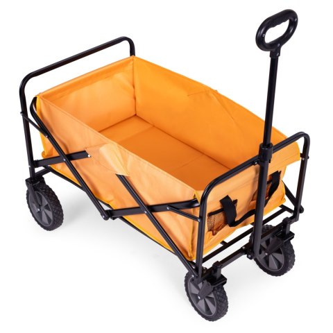 WÓZEK TRANSPORTOWY SKŁADANY DUŻY WÓZEK OGRODOWY PLAŻOWY POMARAŃCZOWY 47X105 CM MULTIGARDEN
