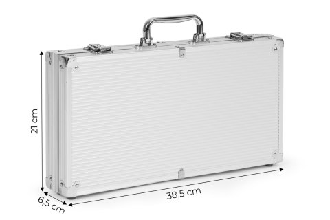 ZESTAW DO POKERA BLACKJACKA 300 ŻETONÓW 2 TALIE KART KOŚCI MATA DO GRY ZAMYKANA WALIZKA