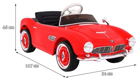 Autko BMW 507 Retro elektryczne dla dzieci Czerwony Roadster