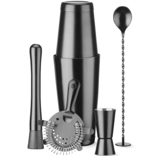 Zestaw barmański w tubie shaker jigger sitko muddler łyżka - czarny