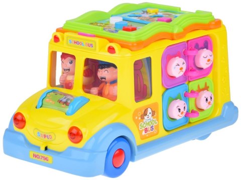 Autko Wesoły Autobus Interaktywny Kolorowy jeździ świeci gra ZA0019