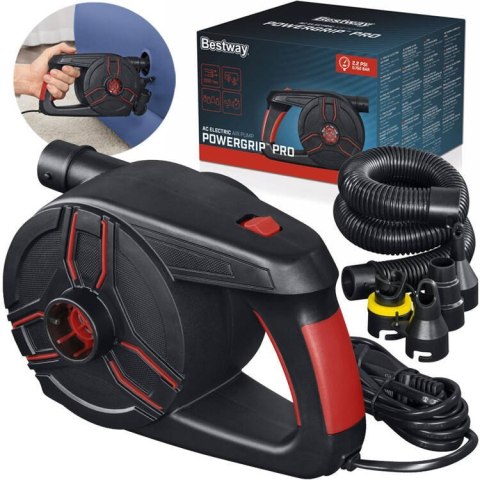 Bestway pompka eklektyczna Powergrip PRO do gniazdka+4adaptery 62247