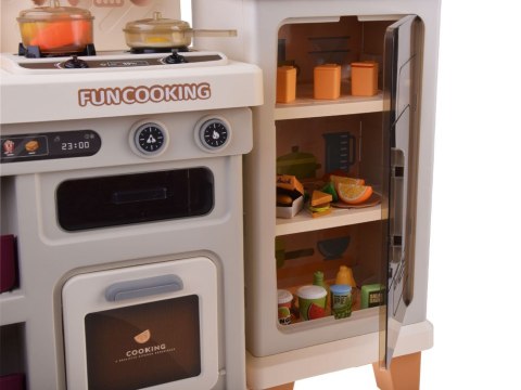 Interaktywna beżowa kuchnia dla dzieci + efekty: światło dźwięk para ZA5766