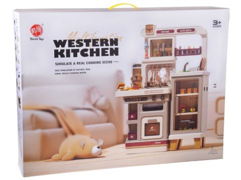 Interaktywna beżowa kuchnia dla dzieci + efekty: światło dźwięk para ZA5766