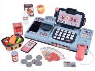 Kasa fiskalna dla dzieci skaner waga smartfon koszyk zabawa w sklep ZA4147