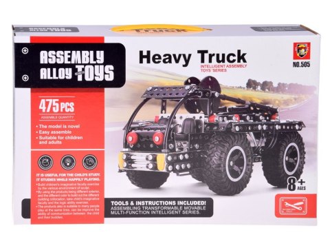 Klocki konstrukcyjne metalowa CIĘŻARÓWKA terenowa + narzędzia 475ele ZA5899