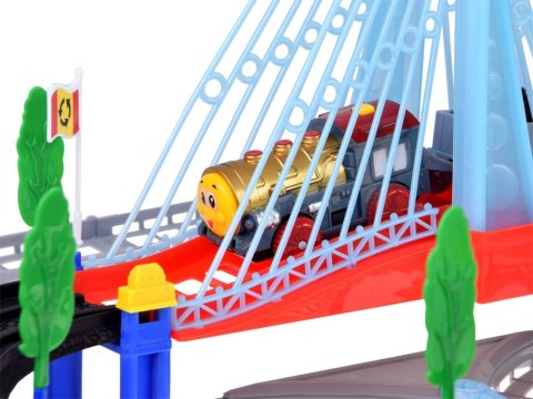 Kolejka Elektryczna 2w1 Lokomotywa z Wagonami + Tor i Autobus ZA5886