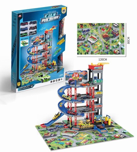 MEGA Wielopoziomowy Parking z Matą + Akcesoria