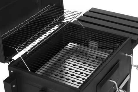 GRILL WĘGLOWY DUŻY OGRODOWY Z POKRYWĄ TERMOMETR PÓŁKI KOŁA DMUCHAWA GRATIS