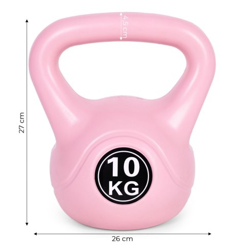 KETTLEBELL KETTLE 10 KG DO ĆWICZEŃ HANTLA KULA ODWAŻNIK OBCIĄŻENIE CIĘŻAR FITNESS RÓŻOWY MODERNHOME
