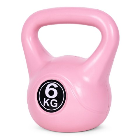 KETTLEBELL KETTLE 6 KG DO ĆWICZEŃ HANTLA KULA ODWAŻNIK OBCIĄŻENIE CIĘŻAR FITNESS RÓŻOWY MODERNHOME