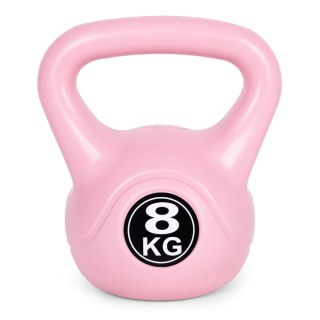 KETTLEBELL KETTLE 8 KG DO ĆWICZEŃ HANTLA KULA ODWAŻNIK OBCIĄŻENIE CIĘŻAR FITNESS RÓŻOWY MODERNHOME
