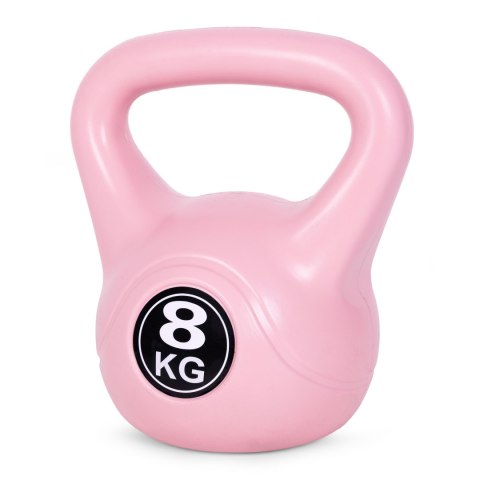 KETTLEBELL KETTLE 8 KG DO ĆWICZEŃ HANTLA KULA ODWAŻNIK OBCIĄŻENIE CIĘŻAR FITNESS RÓŻOWY MODERNHOME