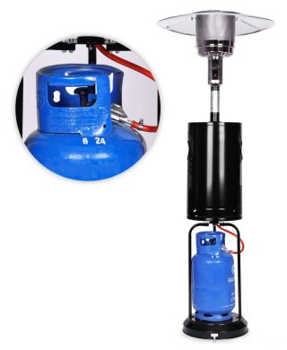 OGRZEWACZ PARASOL GAZOWY GRZEJNIK 13 KW SZKLANY NA OGRÓD PATIO REDUKTOR WĄŻ POKROWIEC MULTIGARDEN